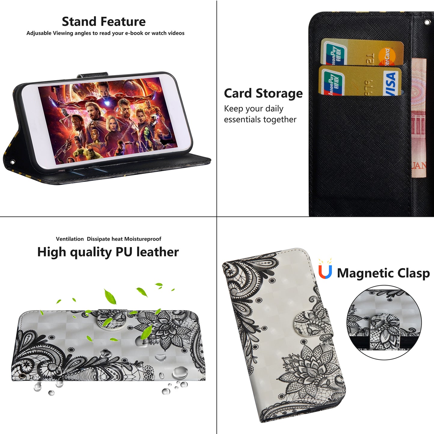 Light Spot Decor Patterned Leather Wallet Case for Samsung Galaxy A50 / A50s / A30s