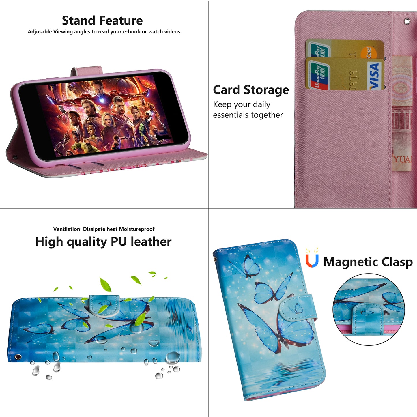 Light Spot Decor Patterned Leather Wallet Case for Samsung Galaxy A50 / A50s / A30s