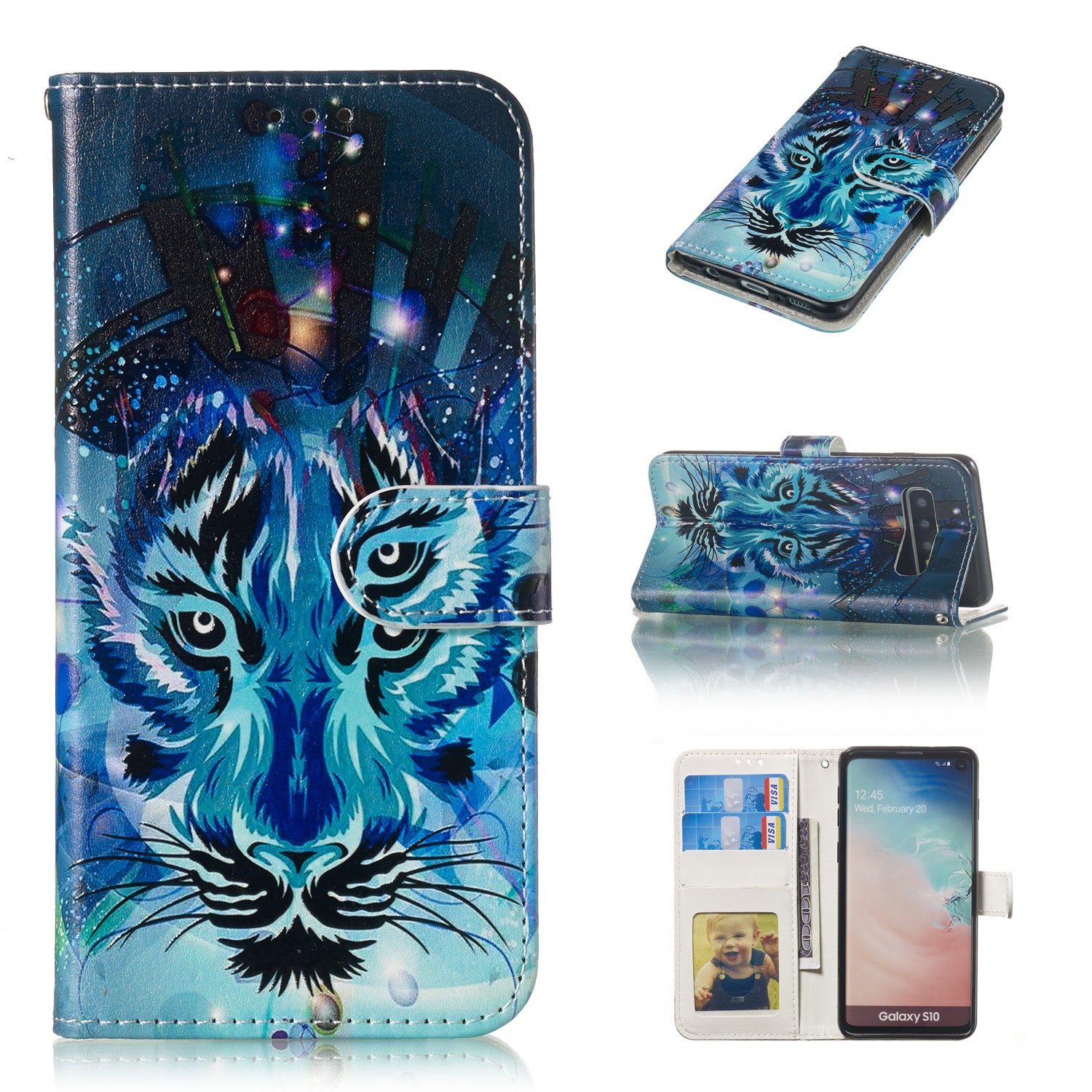 For Samsung Galaxy S10 Embossment Patterned Leather Wallet Phone Cover
