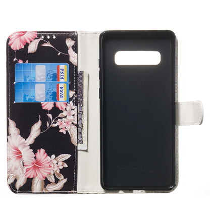 Pattern Printing PU Leather Wallet Case for Samsung Galaxy S10 Plus