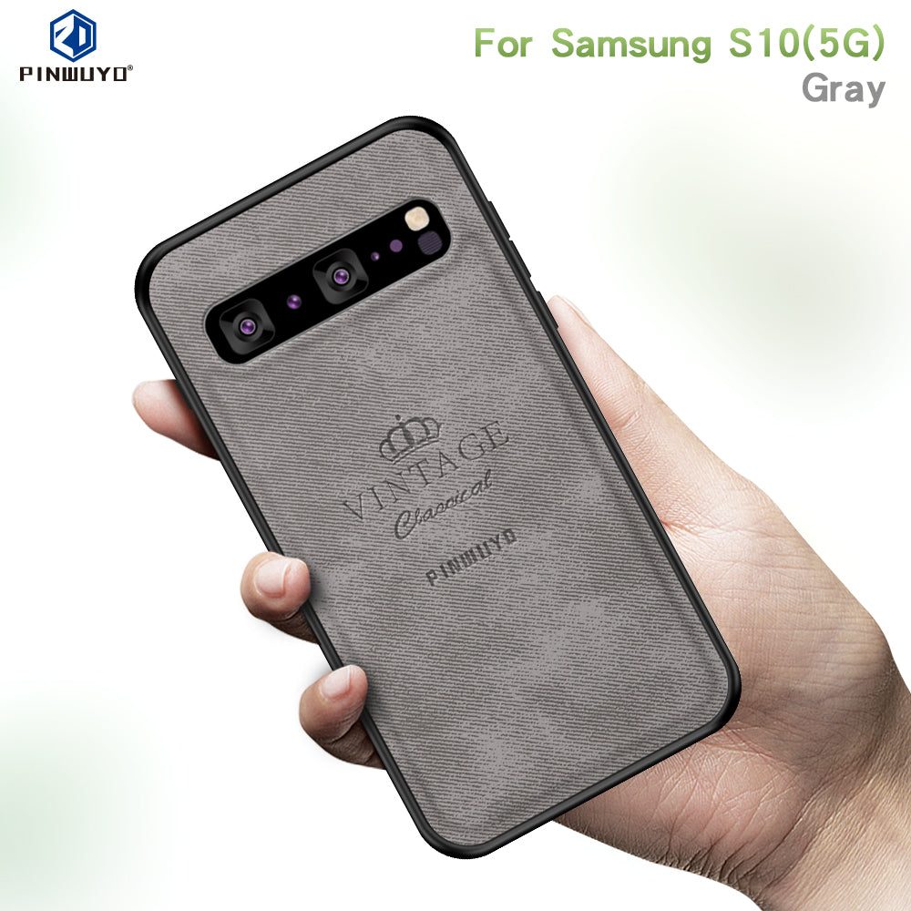 PINWUYO Honorable Series PU Leather Coated PC + TPU Hybrid Case for Samsung Galaxy S10 5G