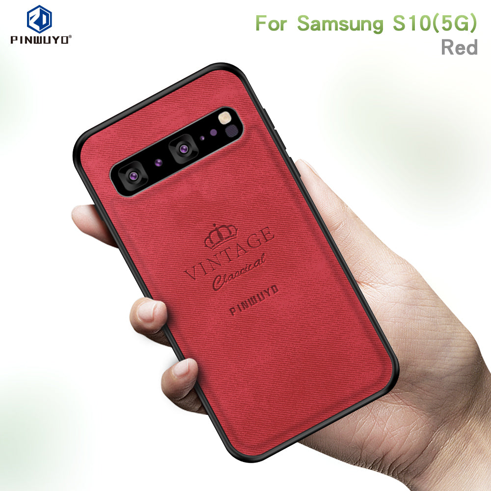 PINWUYO Honorable Series PU Leather Coated PC + TPU Hybrid Case for Samsung Galaxy S10 5G