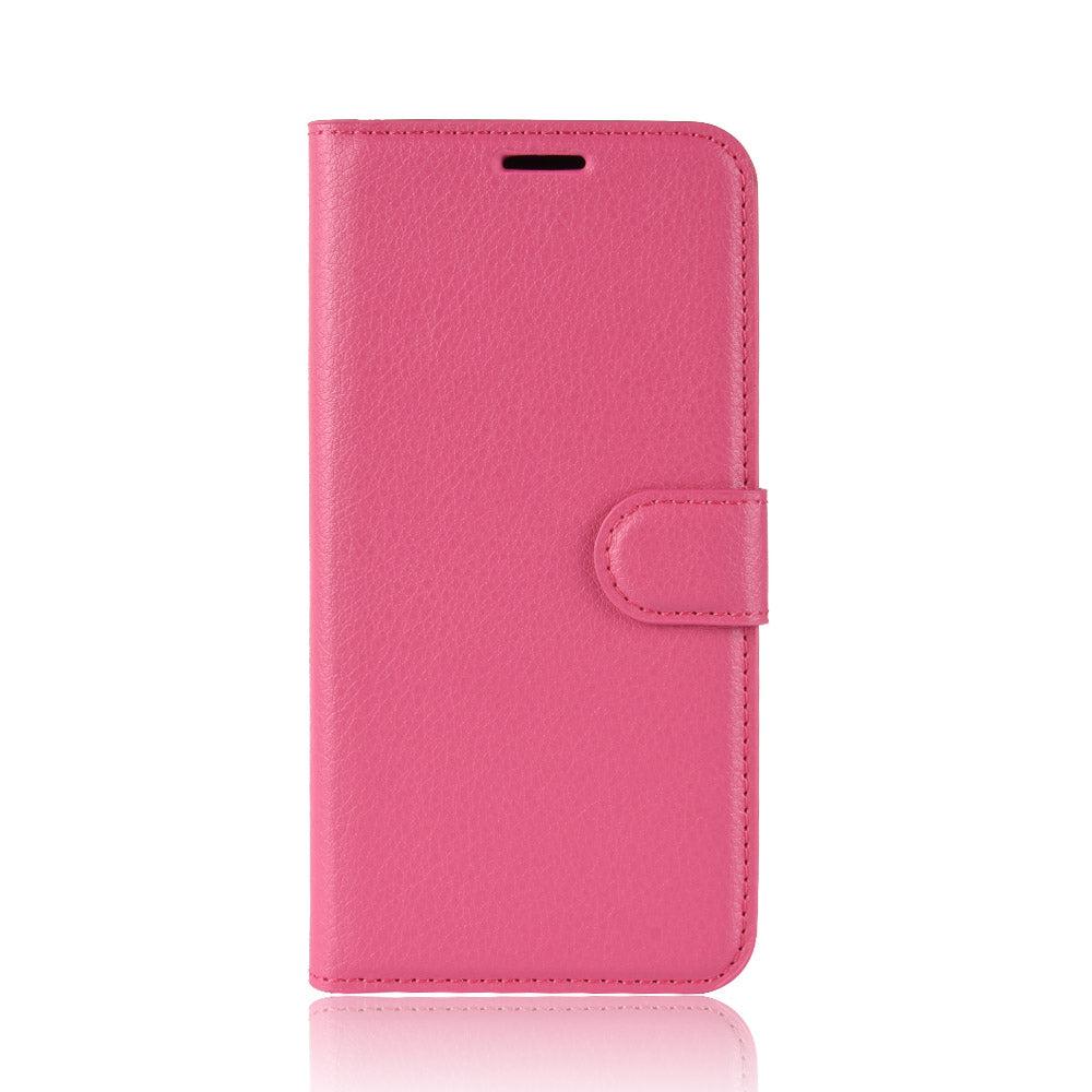 Litchi Skin PU Leather Phone Cover Shell with 3 Card Slots for Samsung Galaxy A40 Cell Phone Accessory