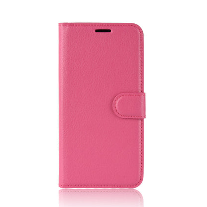 Litchi Skin PU Leather Phone Cover Shell with 3 Card Slots for Samsung Galaxy A40 Cell Phone Accessory