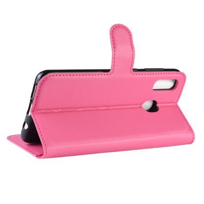 Litchi Skin PU Leather Phone Cover Shell with 3 Card Slots for Samsung Galaxy A40 Cell Phone Accessory
