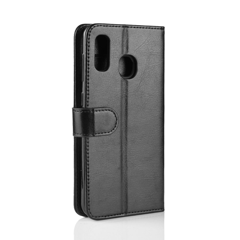 Crazy Horse PU Leather Flip Stand Cell Phone Cover with Wallet for Samsung Galaxy A40
