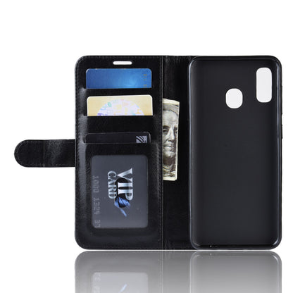 Crazy Horse PU Leather Flip Stand Cell Phone Cover with Wallet for Samsung Galaxy A40