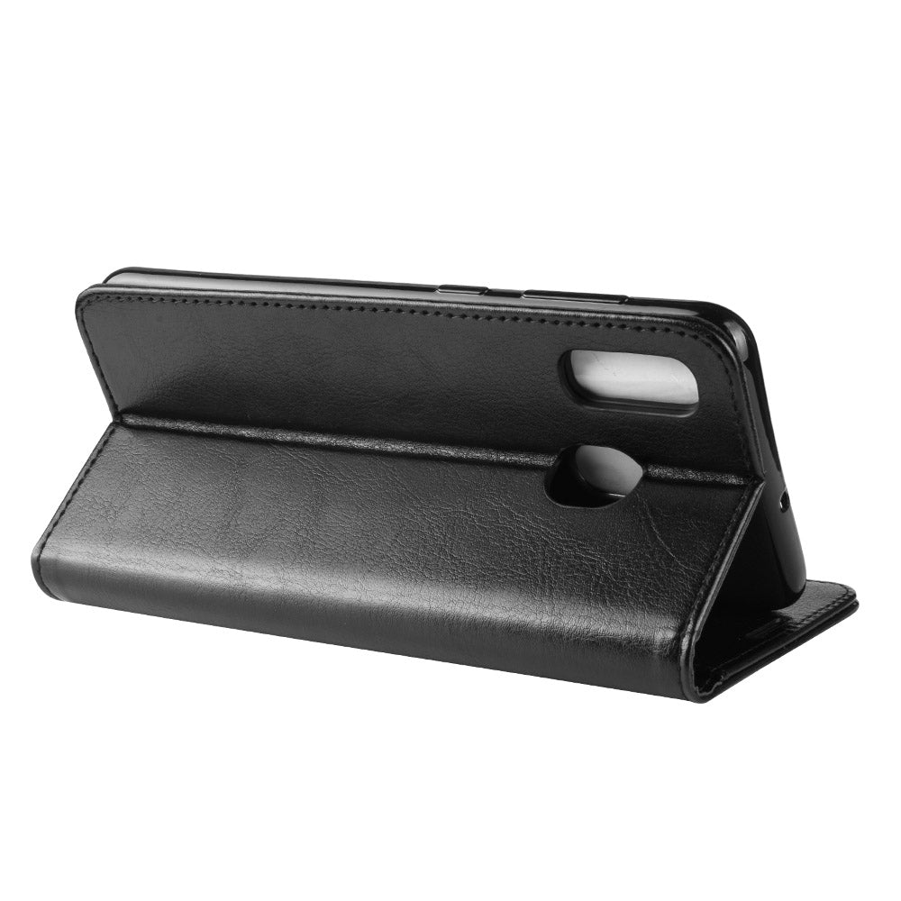 Crazy Horse PU Leather Flip Stand Cell Phone Cover with Wallet for Samsung Galaxy A40