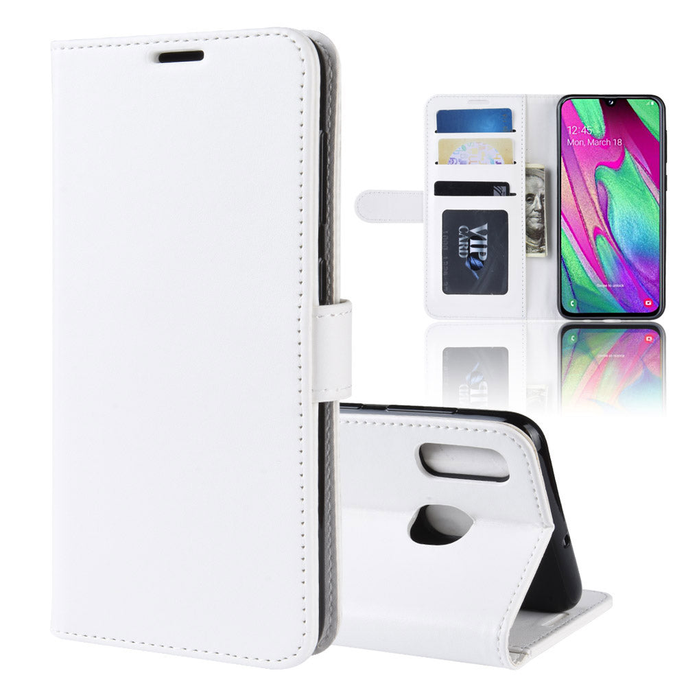 Crazy Horse PU Leather Flip Stand Cell Phone Cover with Wallet for Samsung Galaxy A40
