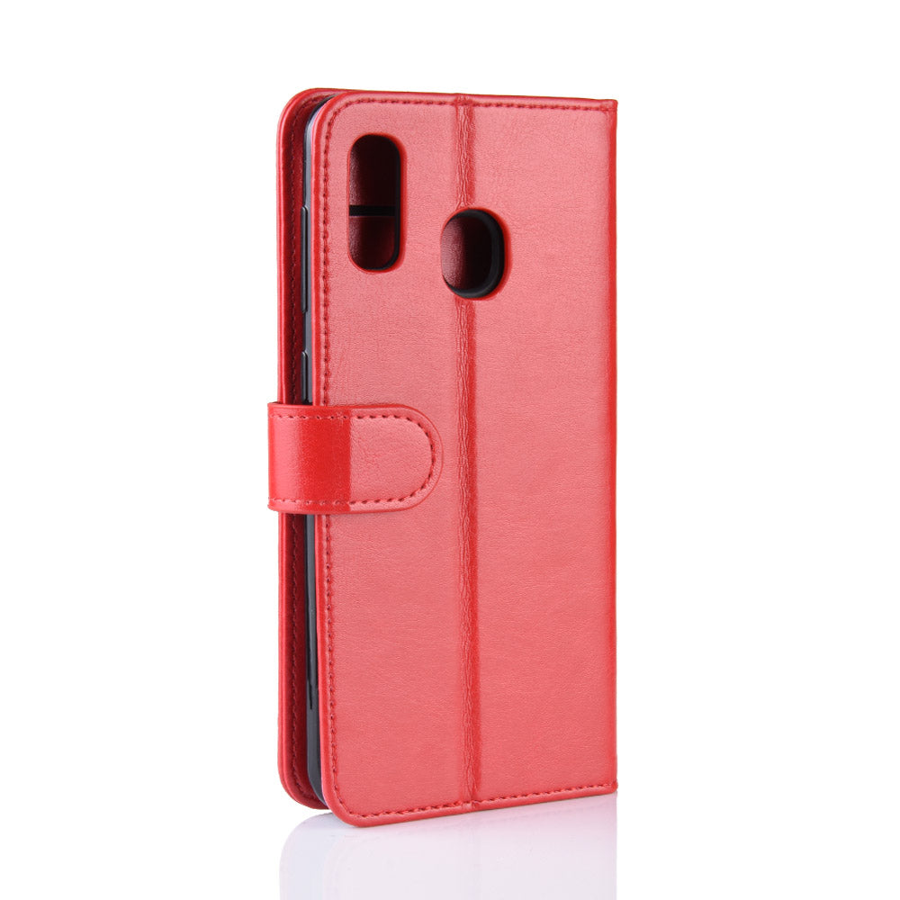 Crazy Horse PU Leather Flip Stand Cell Phone Cover with Wallet for Samsung Galaxy A40