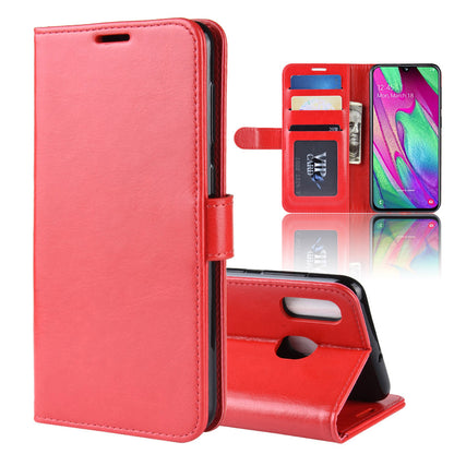 Crazy Horse PU Leather Flip Stand Cell Phone Cover with Wallet for Samsung Galaxy A40