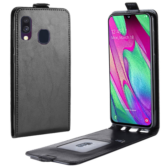 Crazy Horse Vertical Flip Leather Protective Case for Samsung Galaxy A40