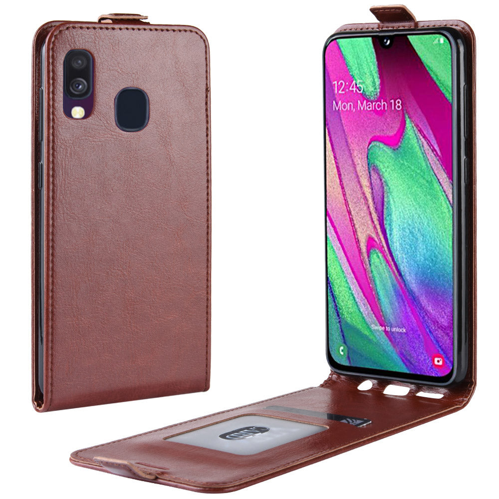 Crazy Horse Vertical Flip Leather Protective Case for Samsung Galaxy A40