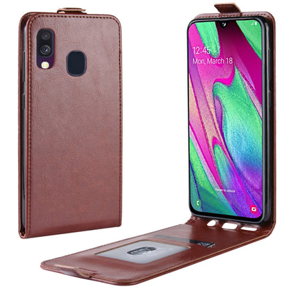 Crazy Horse Vertical Flip Leather Protective Case for Samsung Galaxy A40