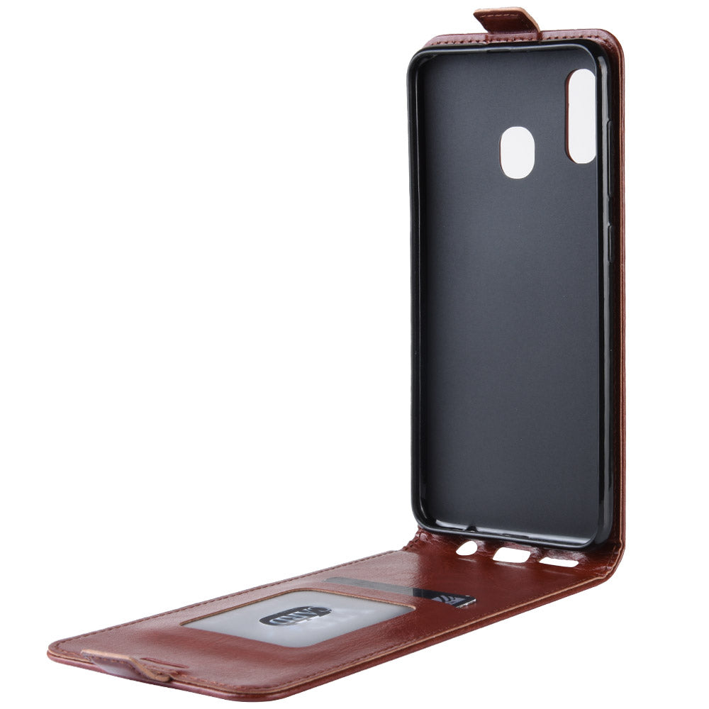 Crazy Horse Vertical Flip Leather Protective Case for Samsung Galaxy A40