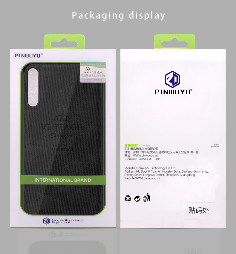 PINWUYO Honorable Series PU Leather Coated PC + TPU Hybrid Case for Samsung Galaxy A70