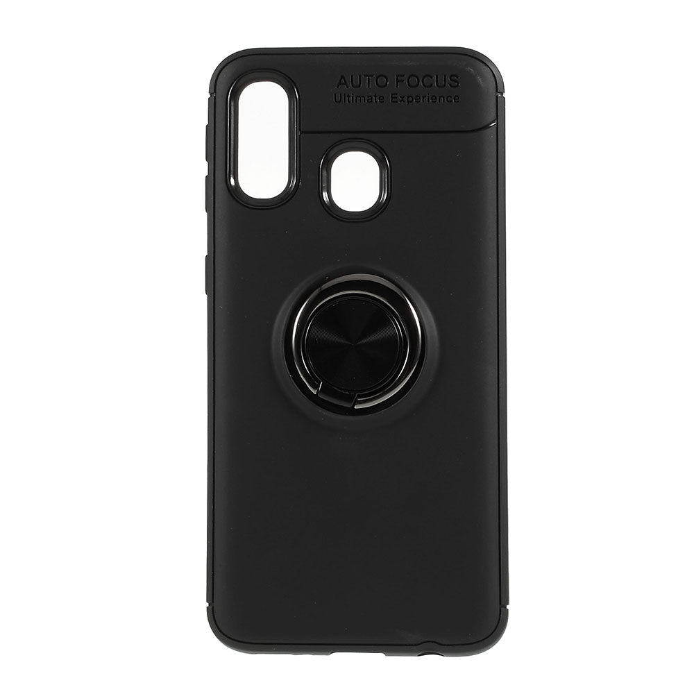 Finger Ring Kickstand TPU Case for Samsung Galaxy A40 (Built-in Metal Sheet)