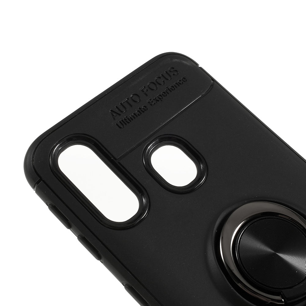 Finger Ring Kickstand TPU Case for Samsung Galaxy A40 (Built-in Metal Sheet)