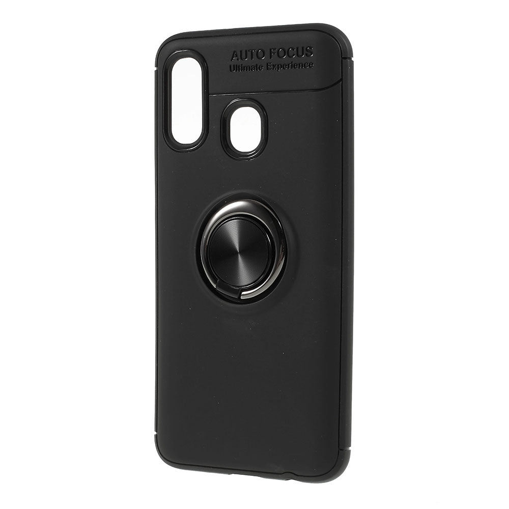 Finger Ring Kickstand TPU Case for Samsung Galaxy A40 (Built-in Metal Sheet)