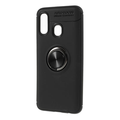 Finger Ring Kickstand TPU Case for Samsung Galaxy A40 (Built-in Metal Sheet)