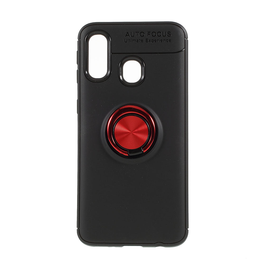Finger Ring Kickstand TPU Case for Samsung Galaxy A40 (Built-in Metal Sheet)