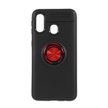 Finger Ring Kickstand TPU Case for Samsung Galaxy A40 (Built-in Metal Sheet)