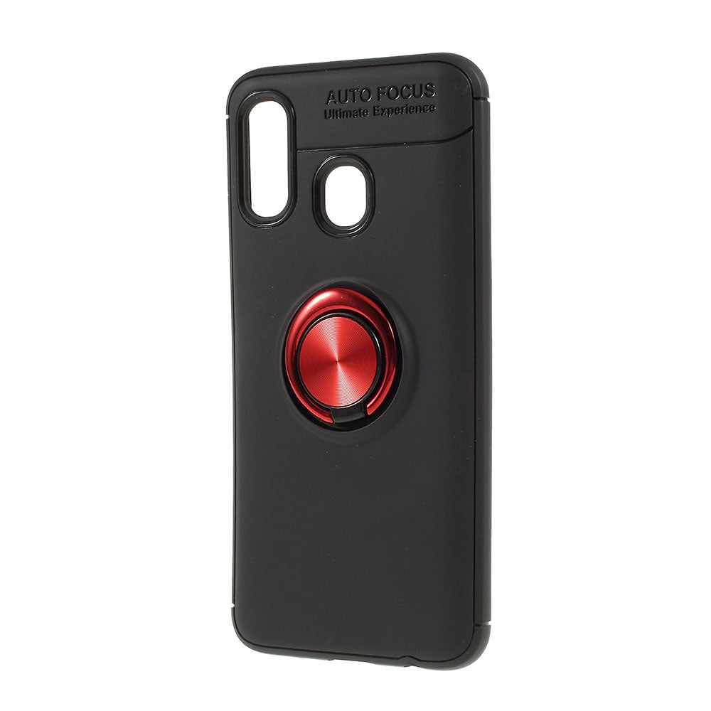 Finger Ring Kickstand TPU Case for Samsung Galaxy A40 (Built-in Metal Sheet)