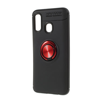 Finger Ring Kickstand TPU Case for Samsung Galaxy A40 (Built-in Metal Sheet)