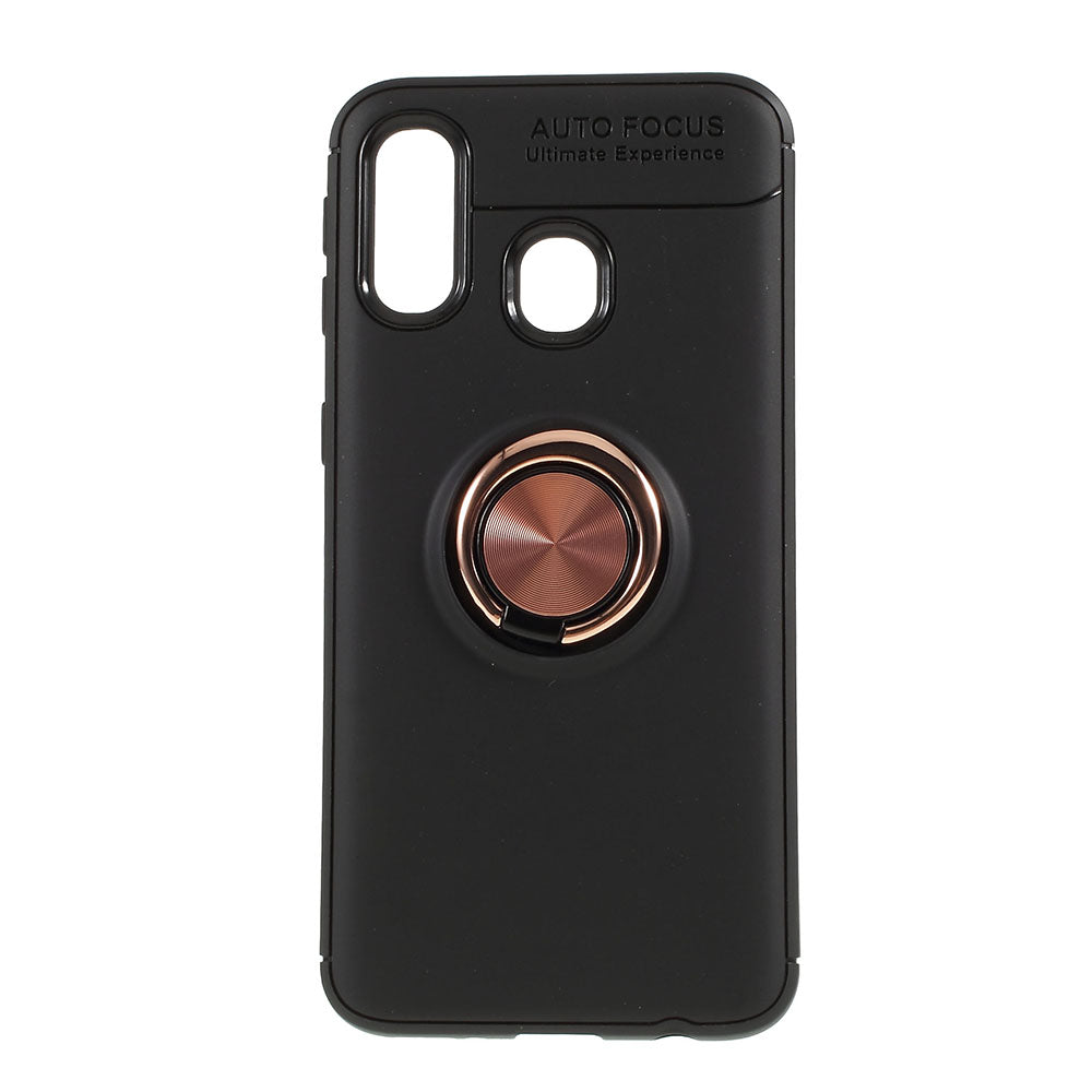 Finger Ring Kickstand TPU Case for Samsung Galaxy A40 (Built-in Metal Sheet)