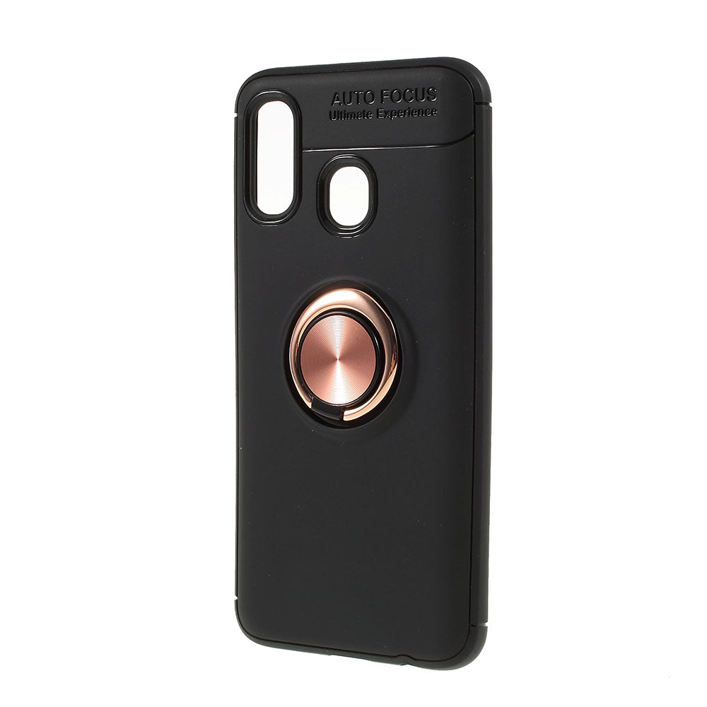 Finger Ring Kickstand TPU Case for Samsung Galaxy A40 (Built-in Metal Sheet)