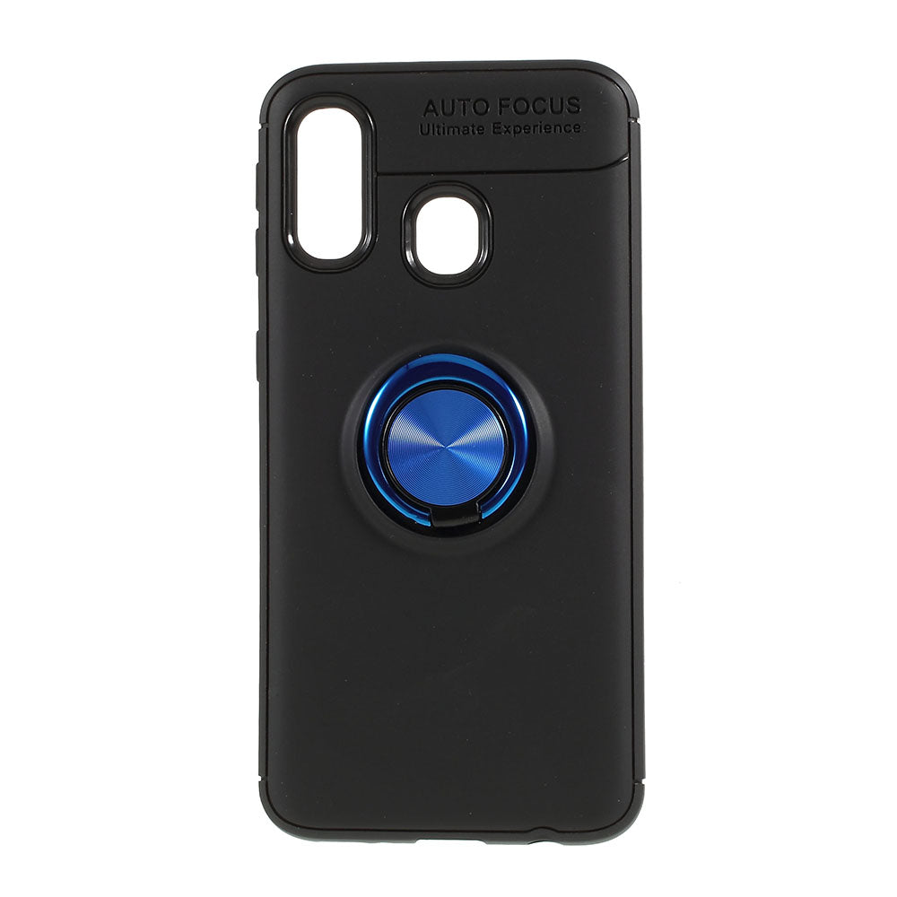 Finger Ring Kickstand TPU Case for Samsung Galaxy A40 (Built-in Metal Sheet)