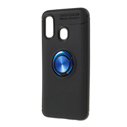 Finger Ring Kickstand TPU Case for Samsung Galaxy A40 (Built-in Metal Sheet)