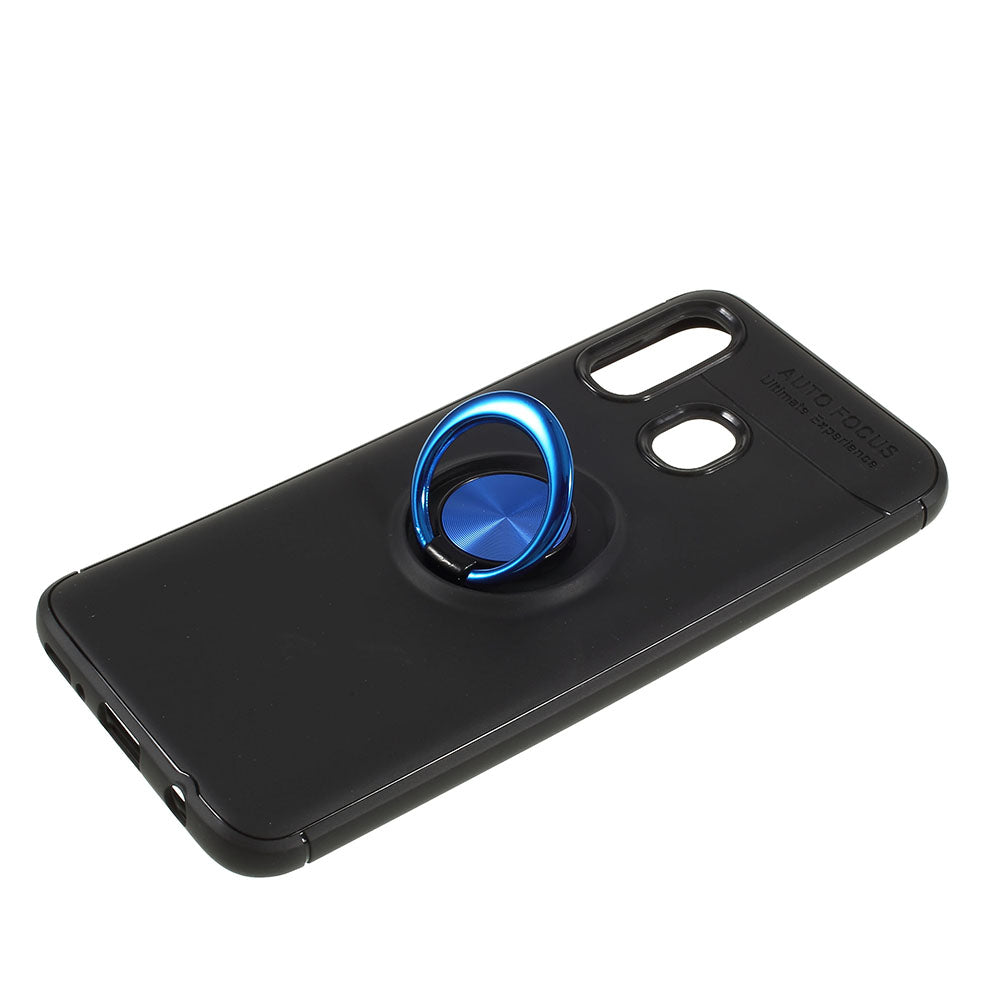 Finger Ring Kickstand TPU Case for Samsung Galaxy A40 (Built-in Metal Sheet)