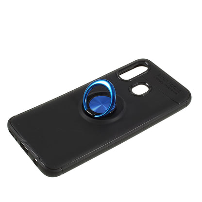 Finger Ring Kickstand TPU Case for Samsung Galaxy A40 (Built-in Metal Sheet)