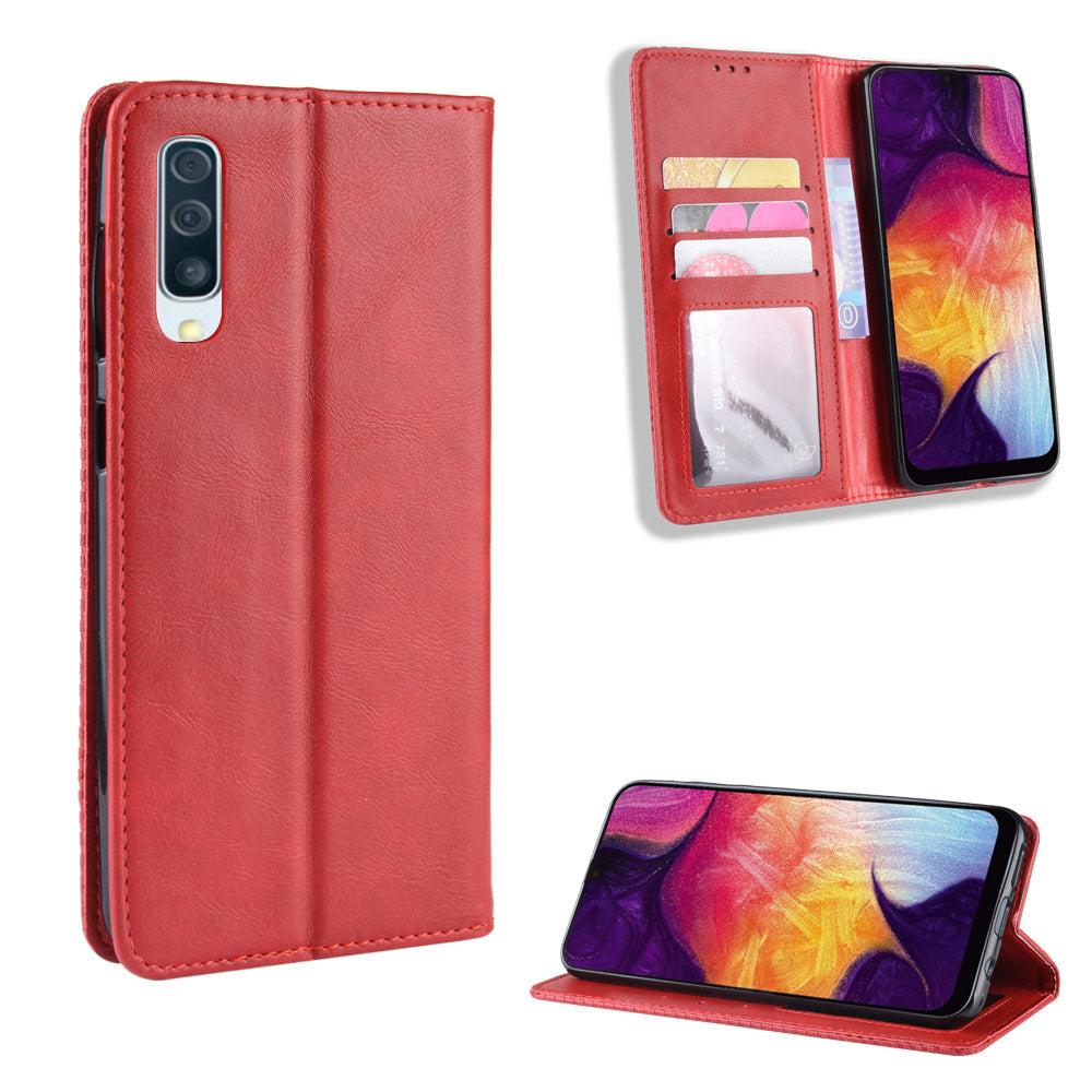 Vintage Style PU Leather Wallet Phone Case for Samsung Galaxy A70