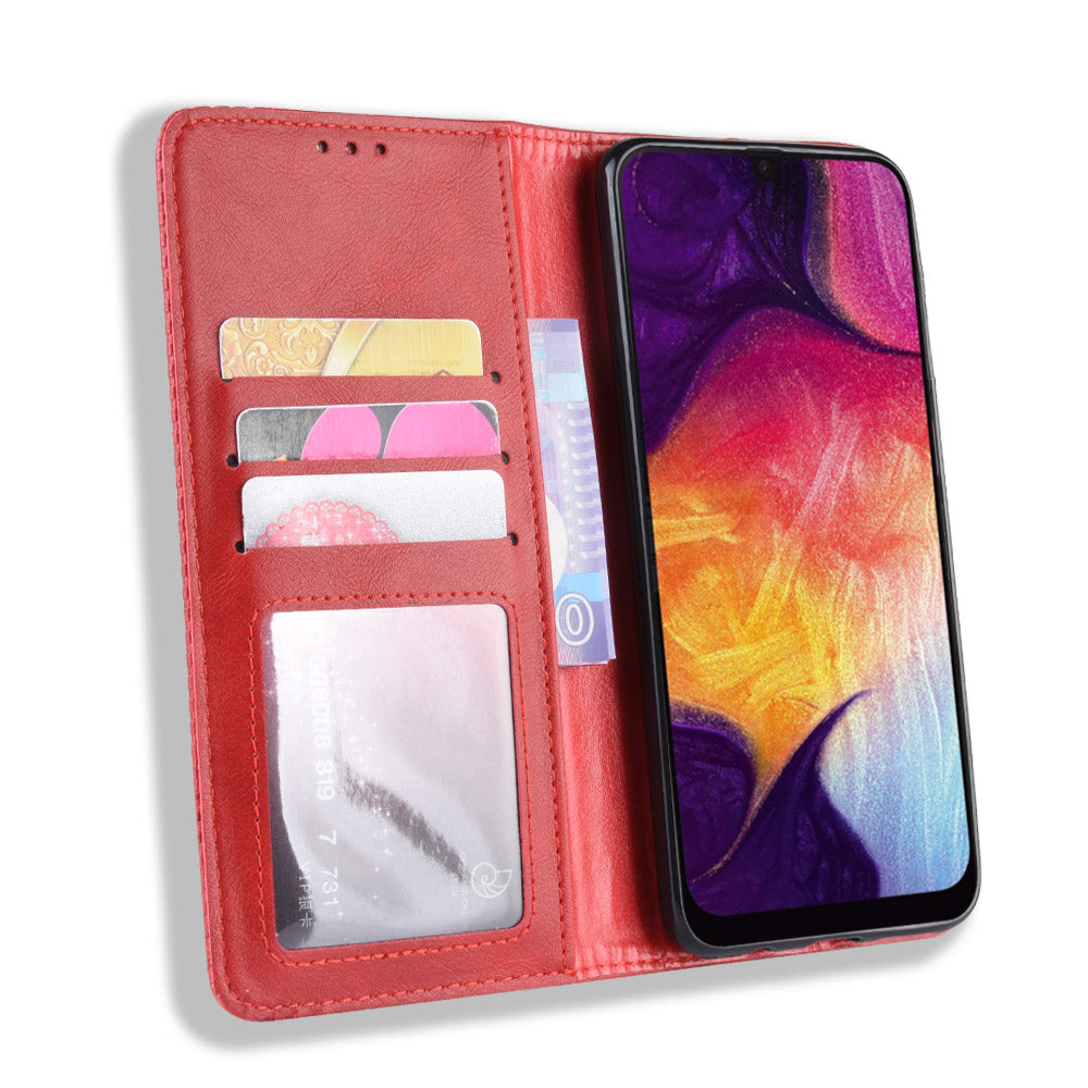 Vintage Style PU Leather Wallet Phone Case for Samsung Galaxy A70