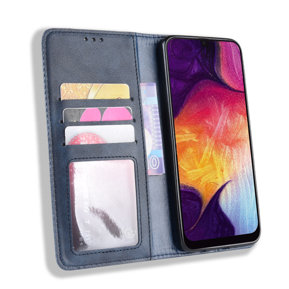 Vintage Style PU Leather Wallet Phone Case for Samsung Galaxy A70