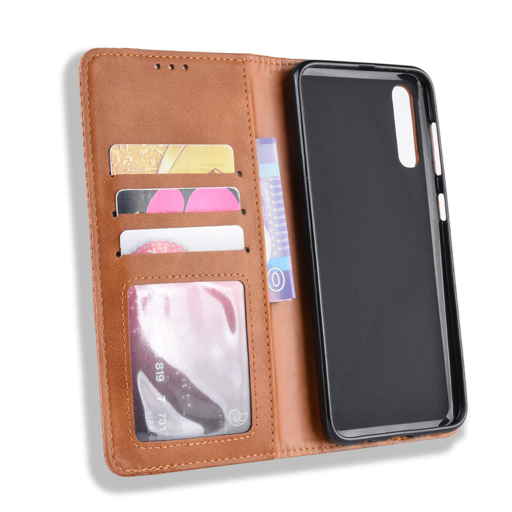 Vintage Style PU Leather Wallet Phone Case for Samsung Galaxy A70
