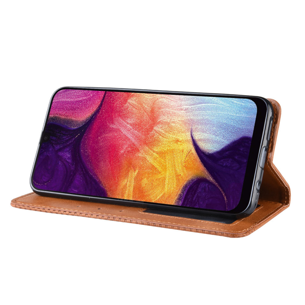Vintage Style PU Leather Wallet Phone Case for Samsung Galaxy A70