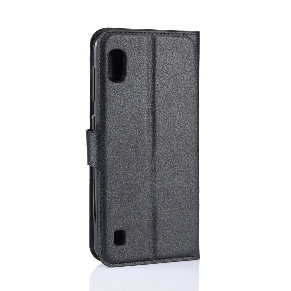 Litchi Skin PU Leather Wallet Mobile Phone Case for Samsung Galaxy A10