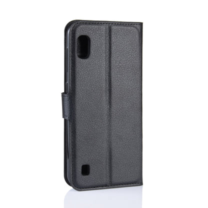 Litchi Skin PU Leather Wallet Mobile Phone Case for Samsung Galaxy A10