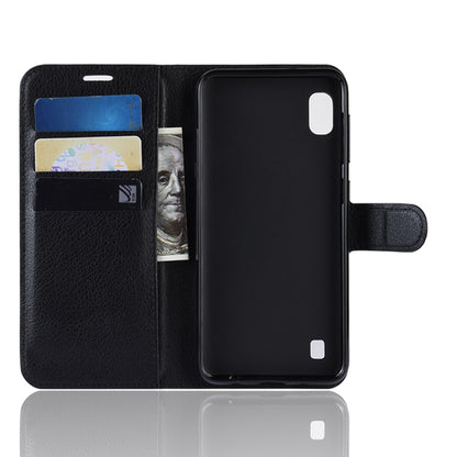 Litchi Skin PU Leather Wallet Mobile Phone Case for Samsung Galaxy A10