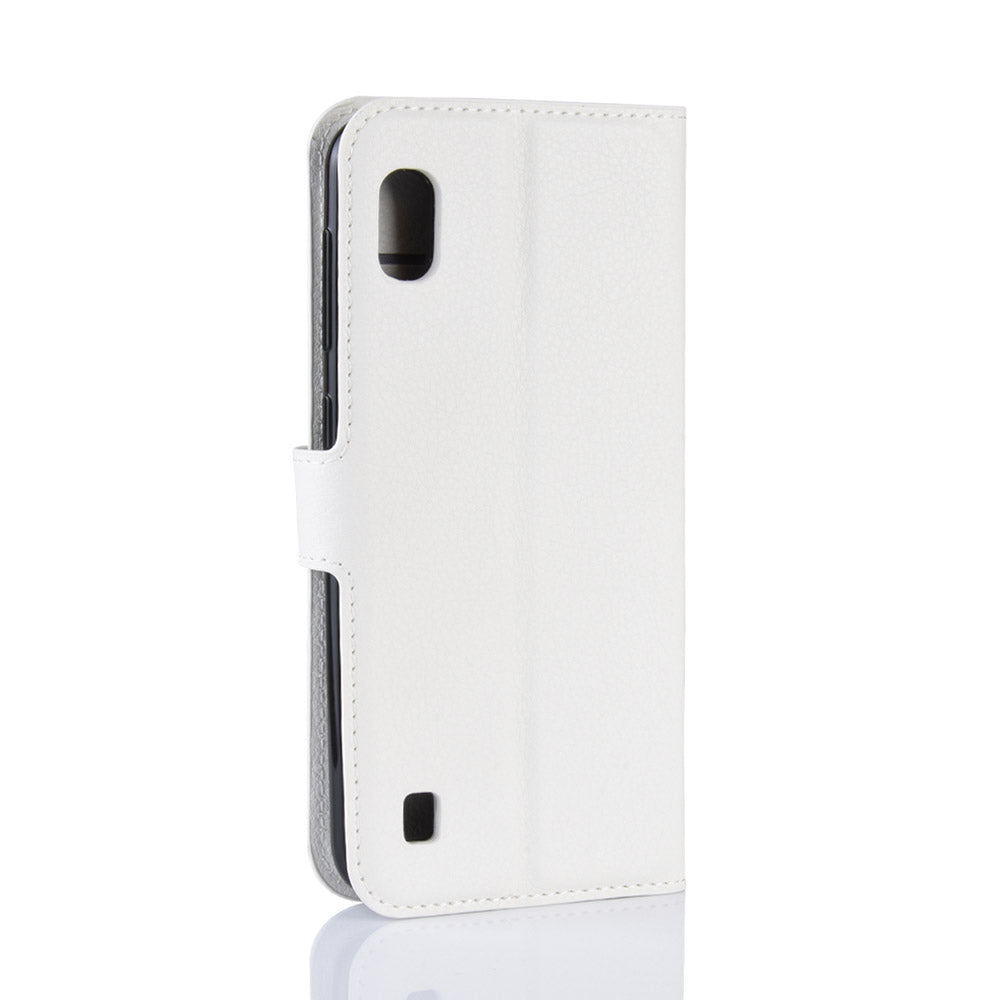 Litchi Skin PU Leather Wallet Mobile Phone Case for Samsung Galaxy A10