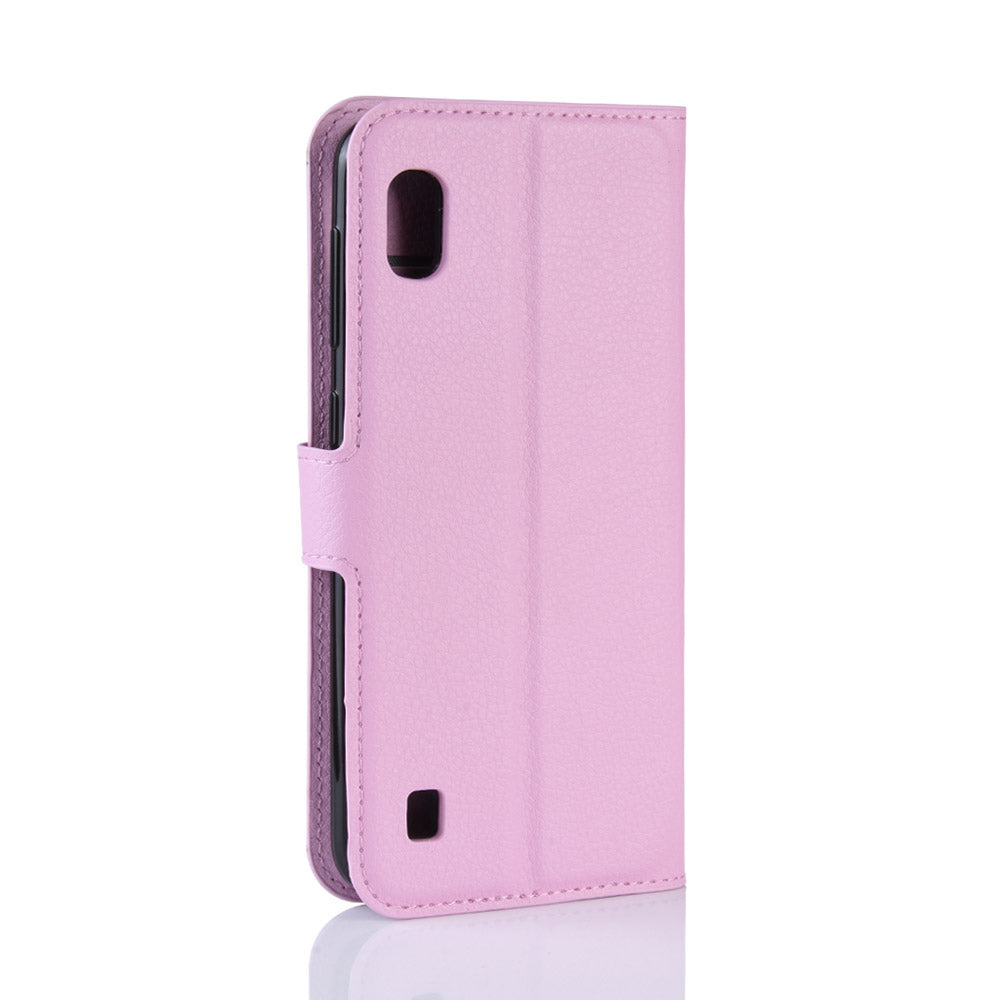 Litchi Skin PU Leather Wallet Mobile Phone Case for Samsung Galaxy A10