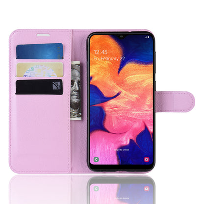 Litchi Skin PU Leather Wallet Mobile Phone Case for Samsung Galaxy A10