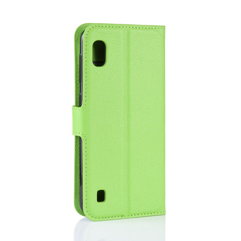 Litchi Skin PU Leather Wallet Mobile Phone Case for Samsung Galaxy A10