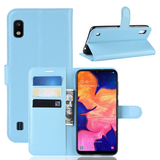 Litchi Skin PU Leather Wallet Mobile Phone Case for Samsung Galaxy A10