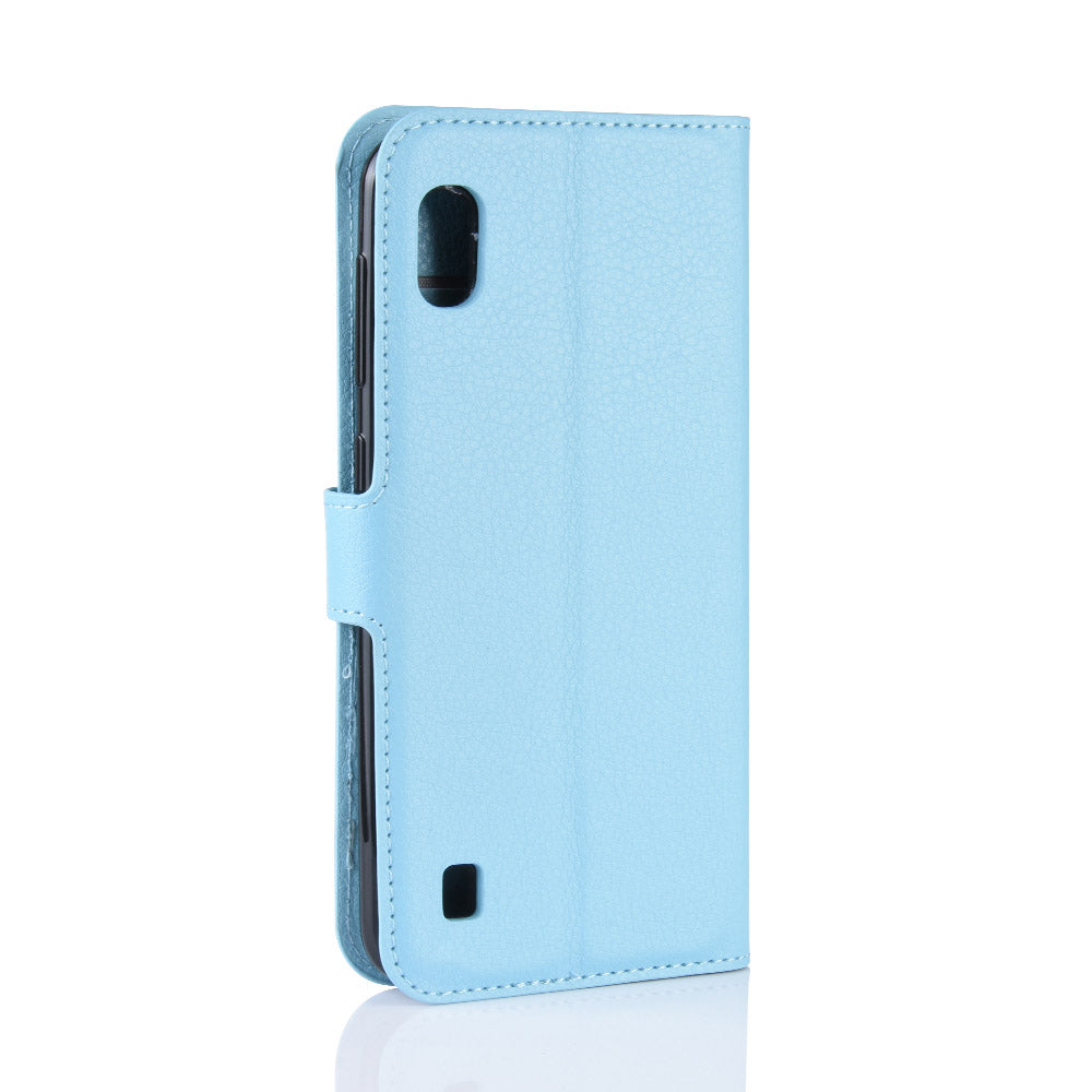 Litchi Skin PU Leather Wallet Mobile Phone Case for Samsung Galaxy A10