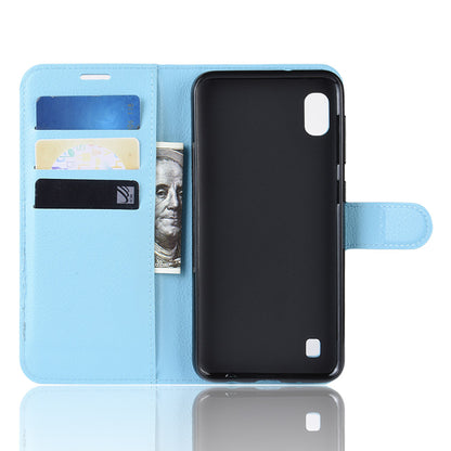 Litchi Skin PU Leather Wallet Mobile Phone Case for Samsung Galaxy A10