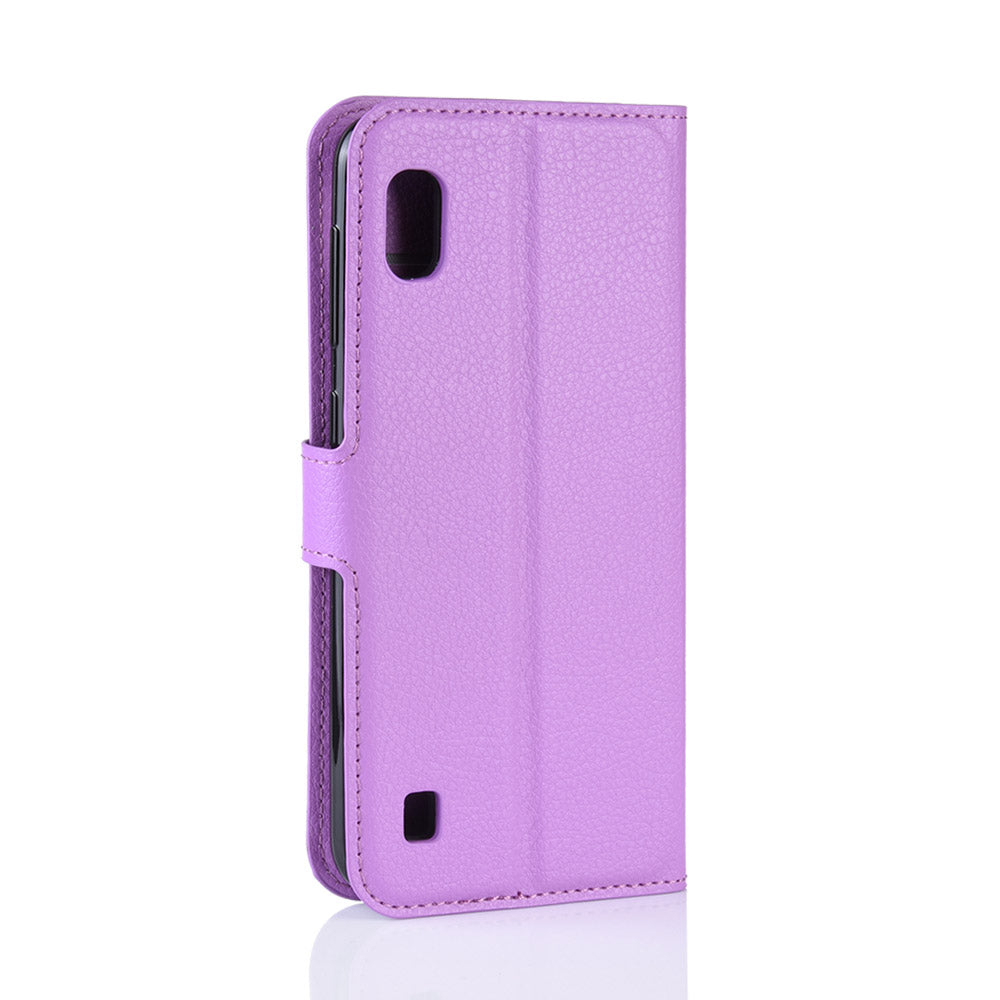 Litchi Skin PU Leather Wallet Mobile Phone Case for Samsung Galaxy A10